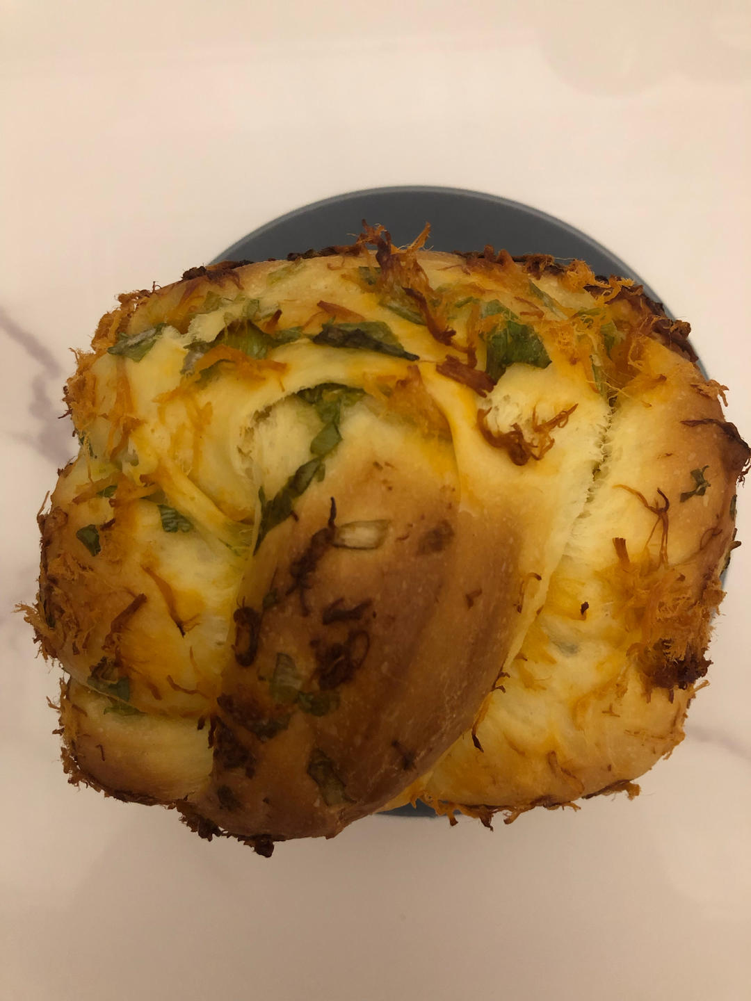 面包机做香葱肉松吐司