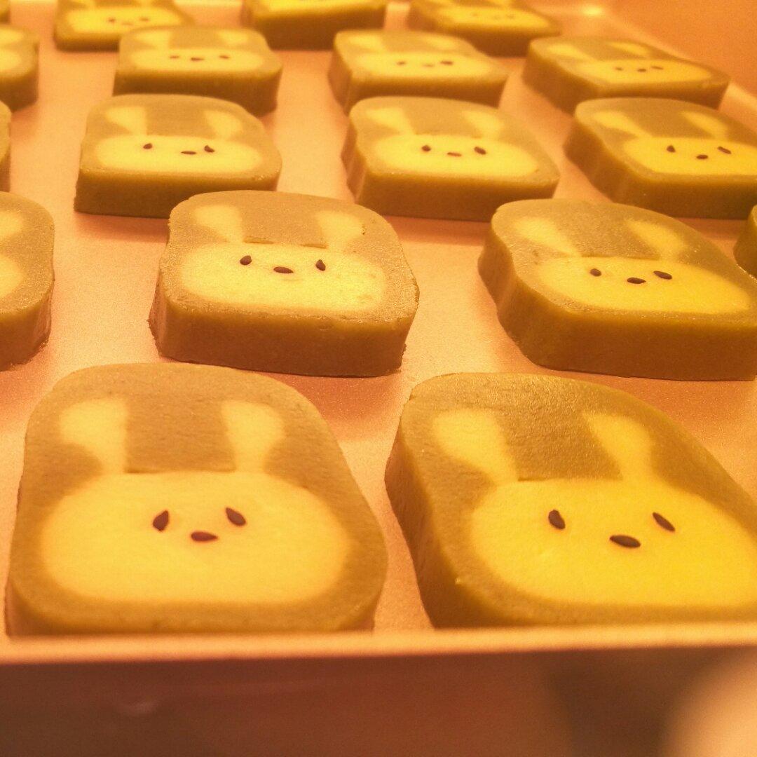 抹茶兔兔曲奇（比熊猫简单！超详细实物图+超良心手绘图）