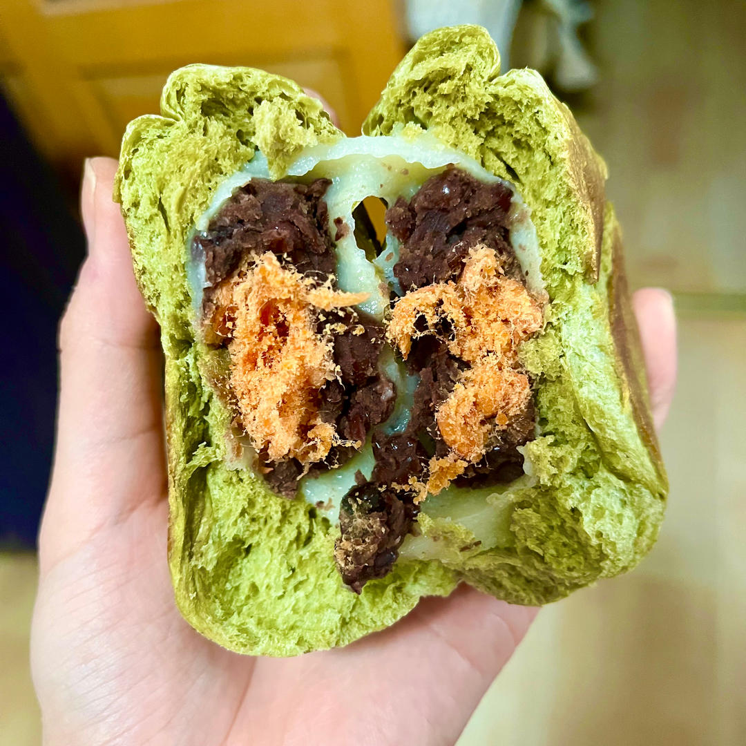 抹茶芋泥麻薯软欧包🍃夏日小清新