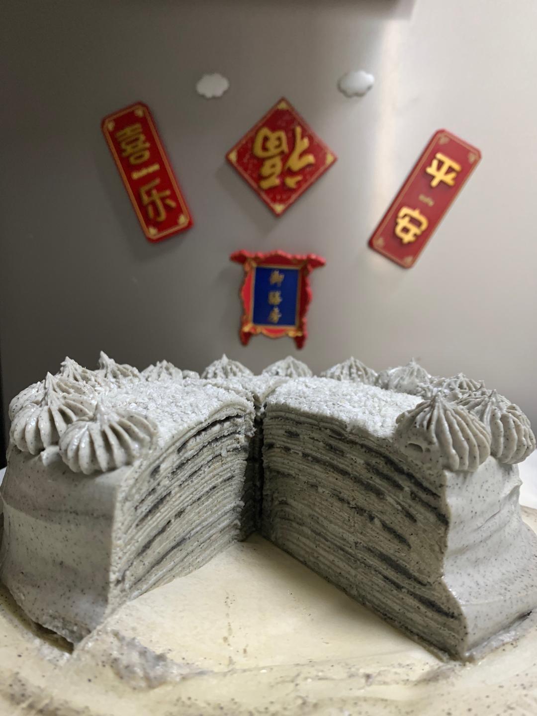 黑芝麻千层蛋糕