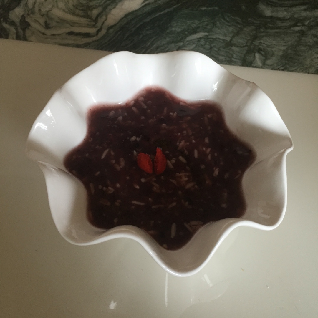 红豆黑米酒酿粥