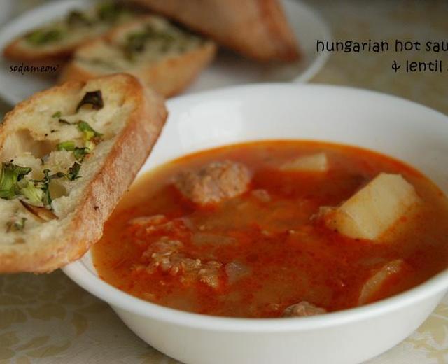 匈牙利辣肠兵豆汤的做法