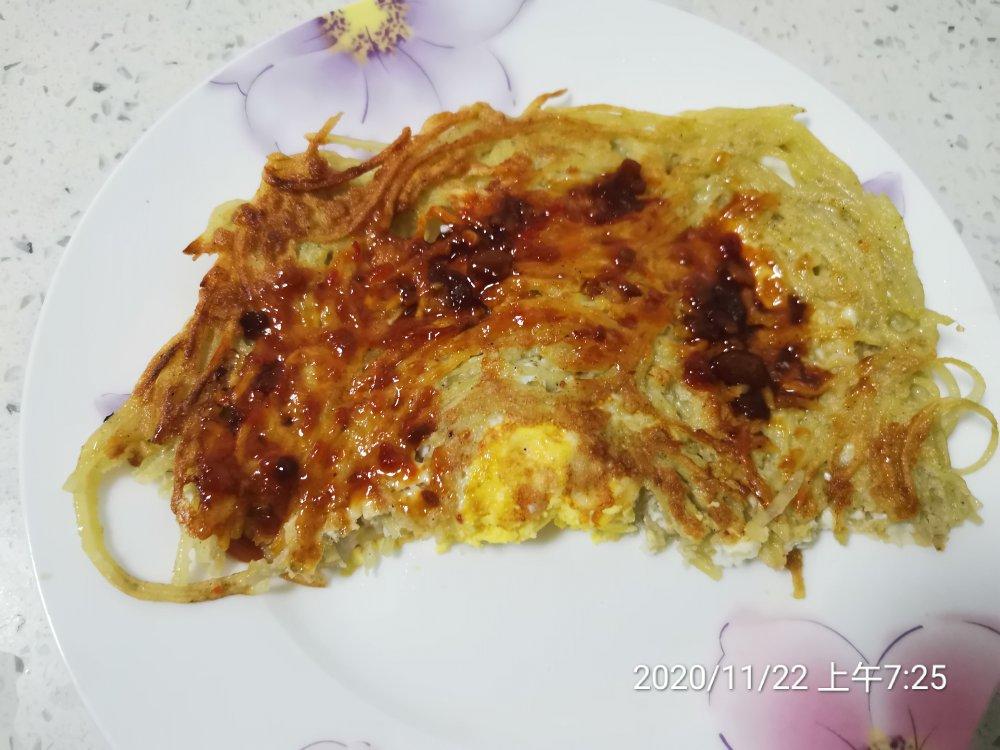 土豆丝鸟巢鸡蛋早餐饼