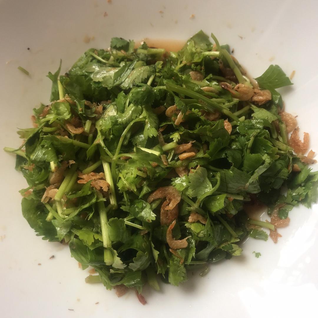 0难度菜！凉拌虾皮香菜