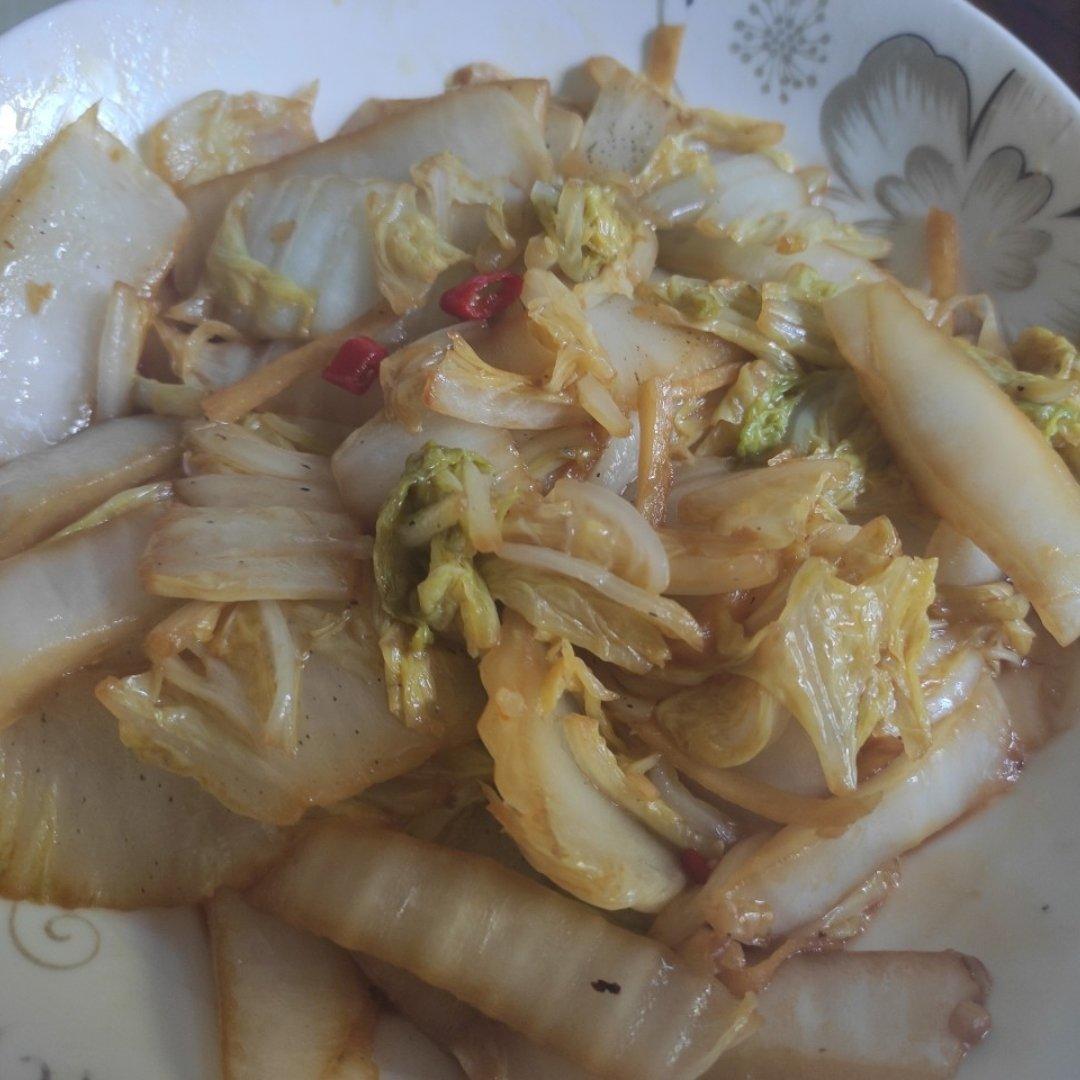 上班族的快手简单晚餐——醋溜白菜片