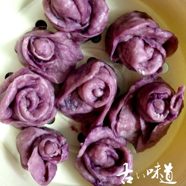 紫薯玫瑰馒头