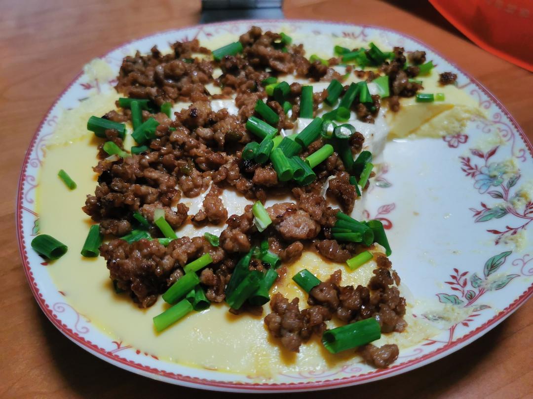 过桥豆腐（肉沫豆腐蒸蛋羹）