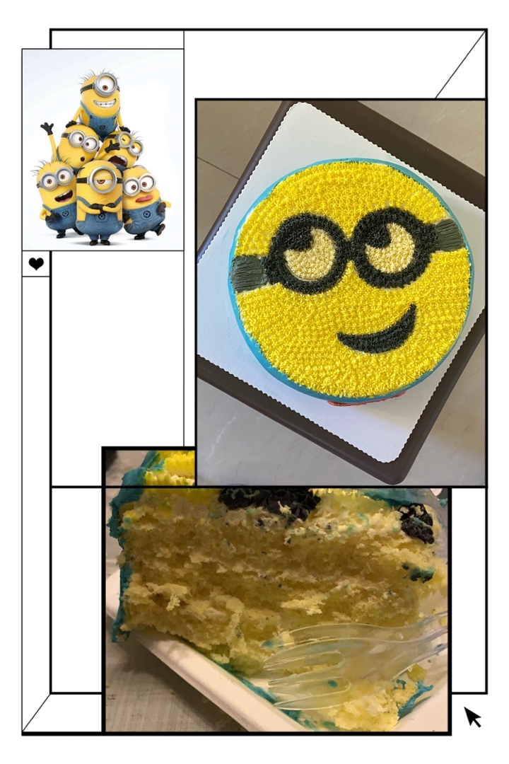 小黄人卡通生日蛋糕（花篮版本8寸）
