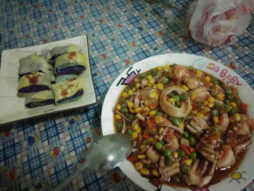 海鲜什锦蔬菜