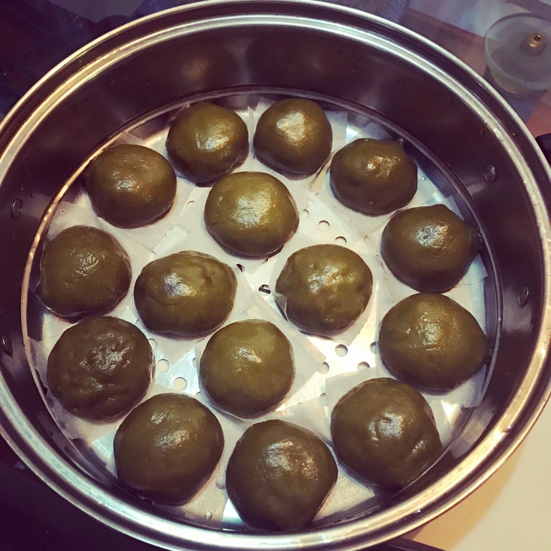 抹茶红豆青团&麦苗汁青团