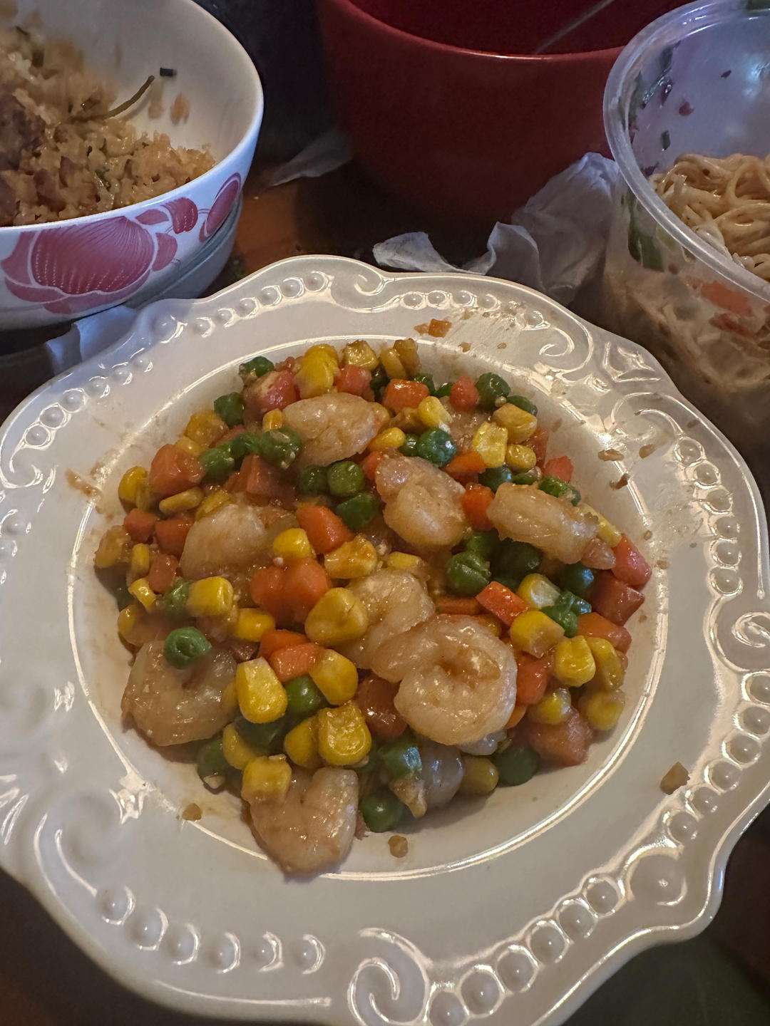 什锦玉米粒虾仁🍤🌽🥕