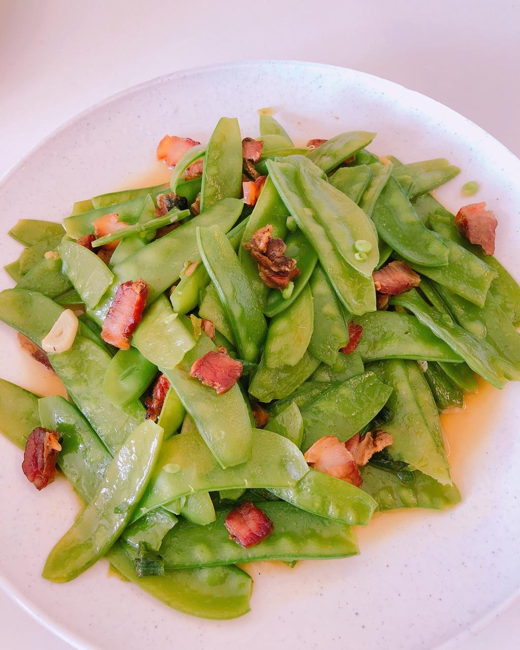 然则何时而乐做的腊肉炒雪豆