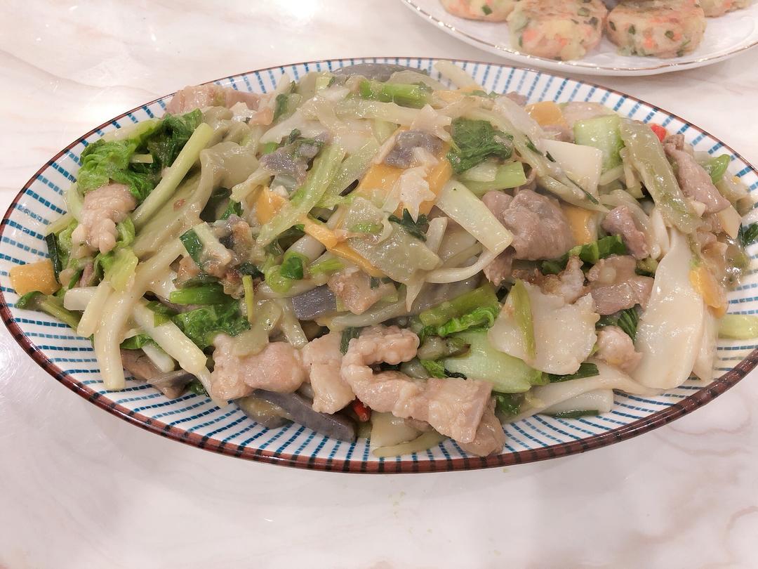 猪肉白菜炒粉利的做法