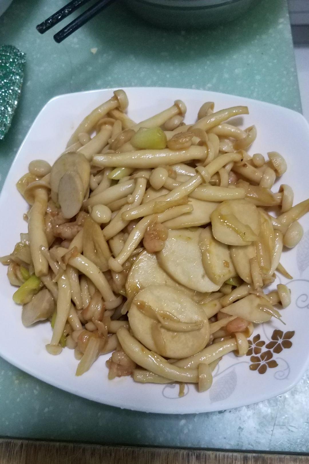 耗油虾仁白玉菇（快手小炒）