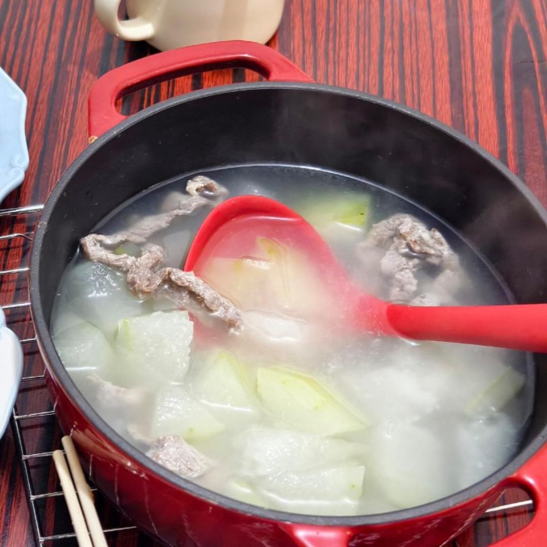 鲜掉眉毛！！！冬瓜滑肉汤（牛肉低脂版）