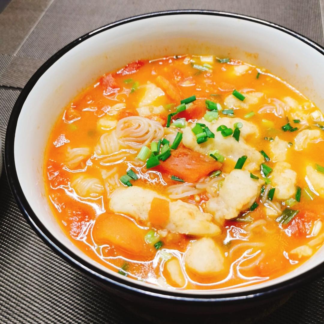 bkp麻雀做的低脂食谱番茄龙利鱼汤低热量高蛋白