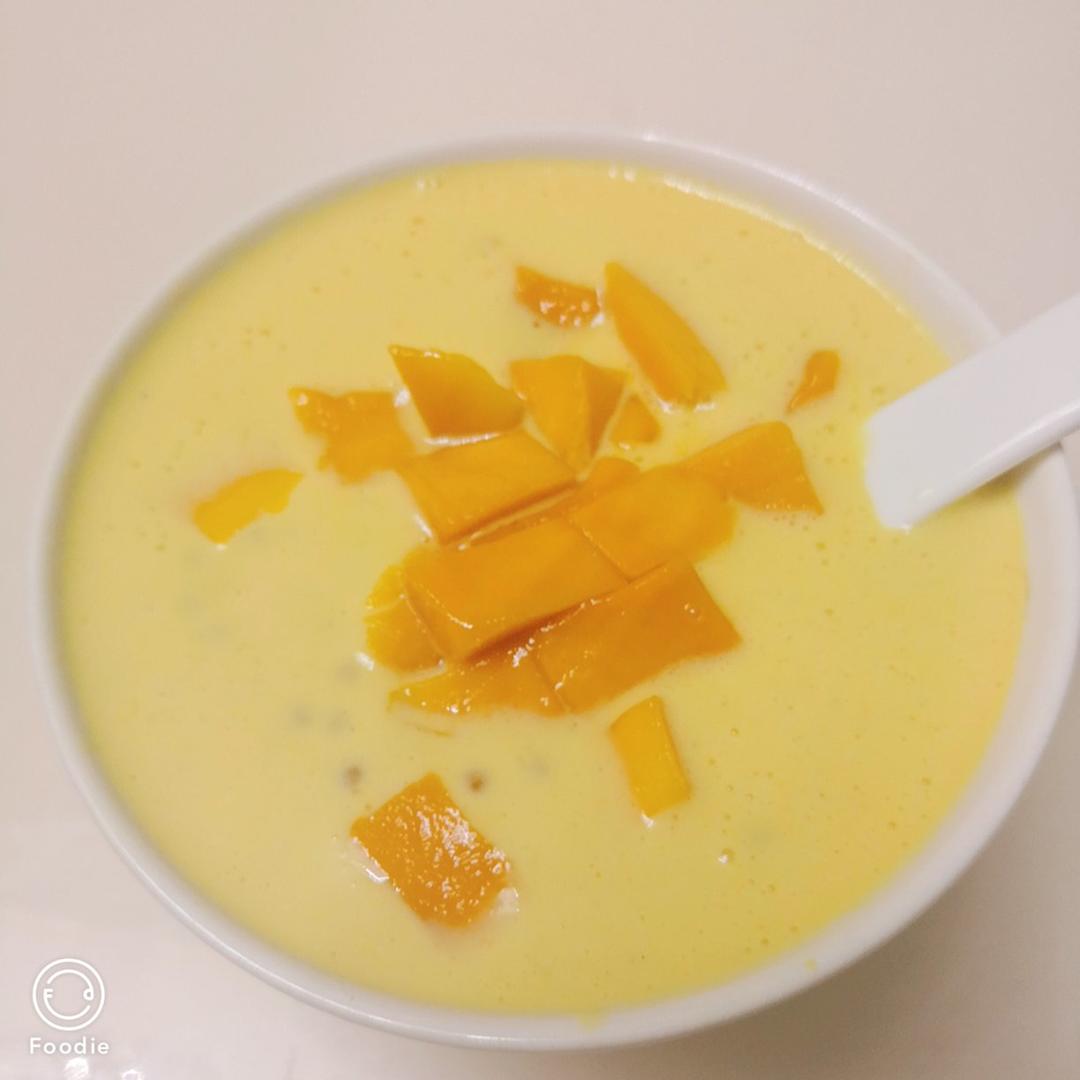 港式甜品——杨枝甘露(芒果西米露)附芒果花切法