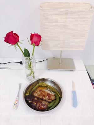 秋葵鲜菇牛扒+生炒脐菜心的做法 步骤1