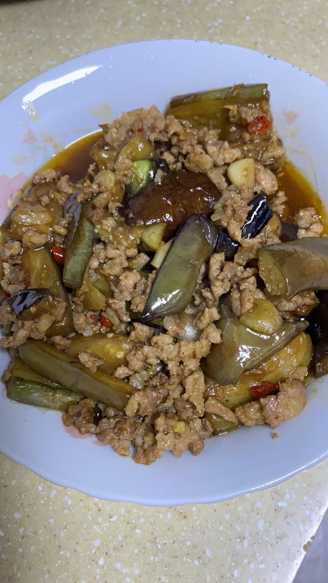 红烧肉沫茄子