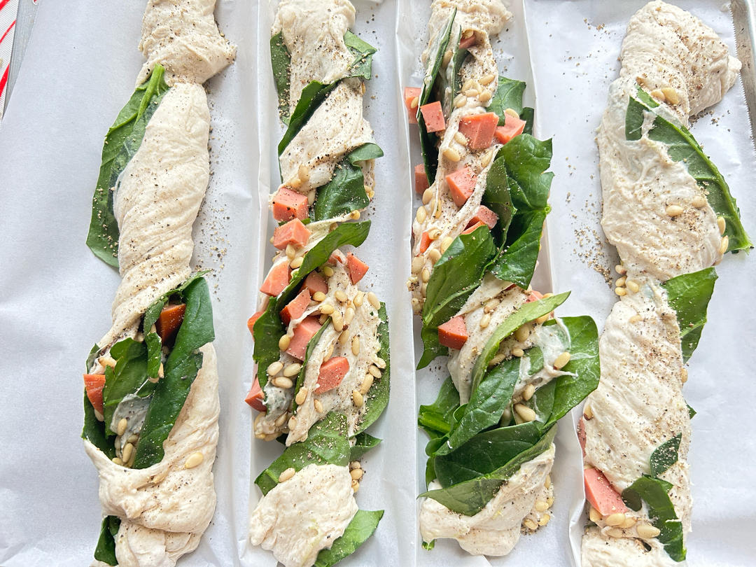 免揉面的全麦恰巴塔扭扭棒