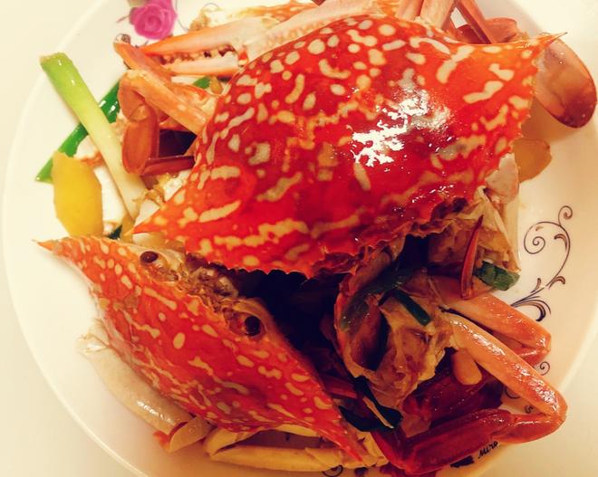 广式姜葱炒花蟹的做法
