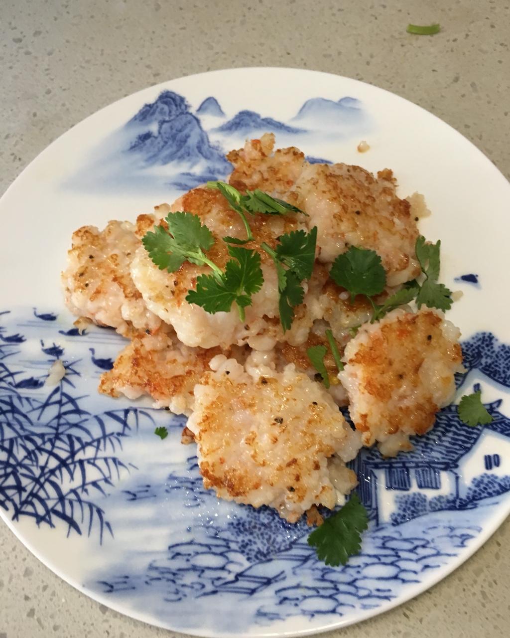 香煎玉米虾饼