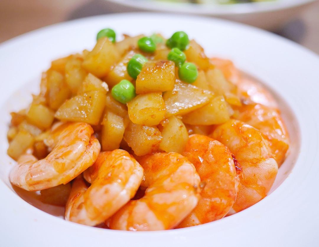 油焖土豆虾