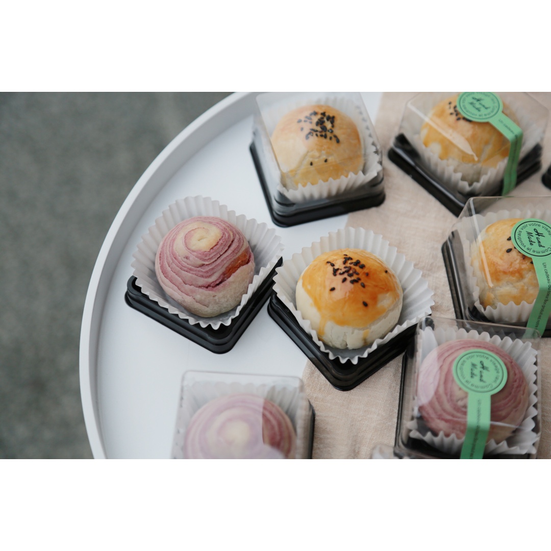 蛋黄酥~紫薯、抹茶、原味~花好月圆，中秋快乐~内附一次做六色蛋黄酥方法~