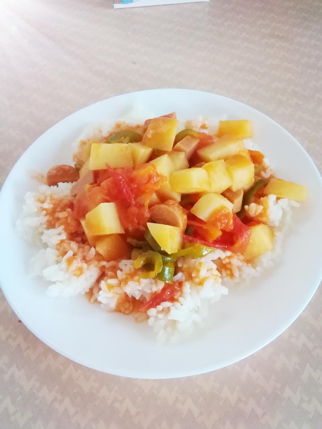 番茄土豆盖浇饭