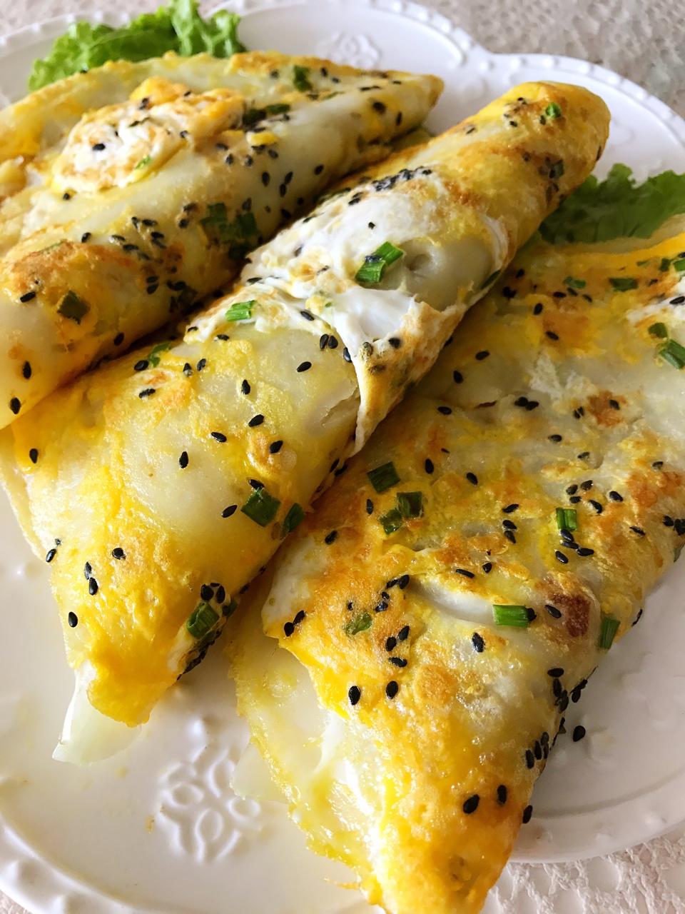 是你的二梦做的鸡蛋蔬菜卷饼