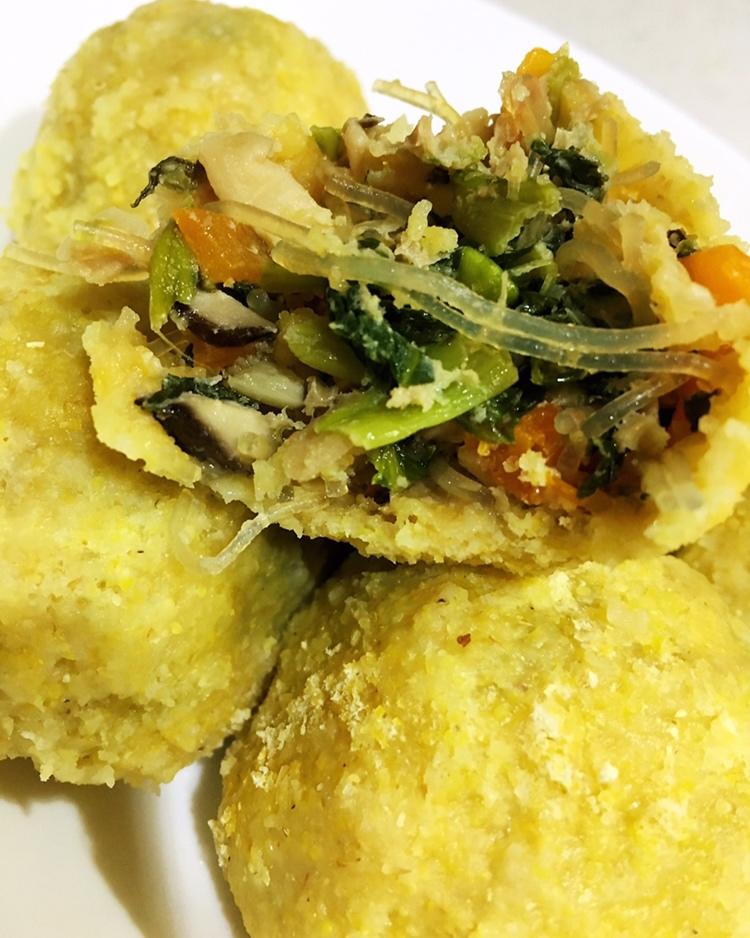 糙米薄皮菜团子
