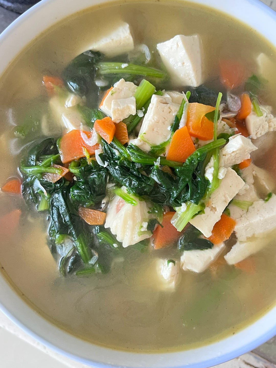 巨好喝的【菠菜豆腐汤】一次喝掉一大碗