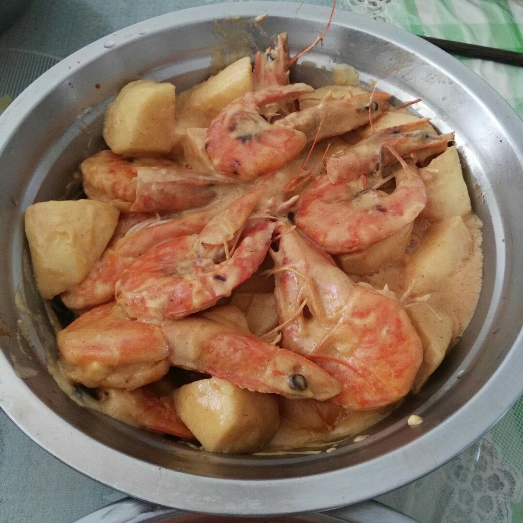 奶香苹果咖喱虾