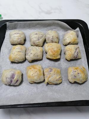 超快手抓饼版紫薯酥，不用揉面叠被子噢的做法 步骤3