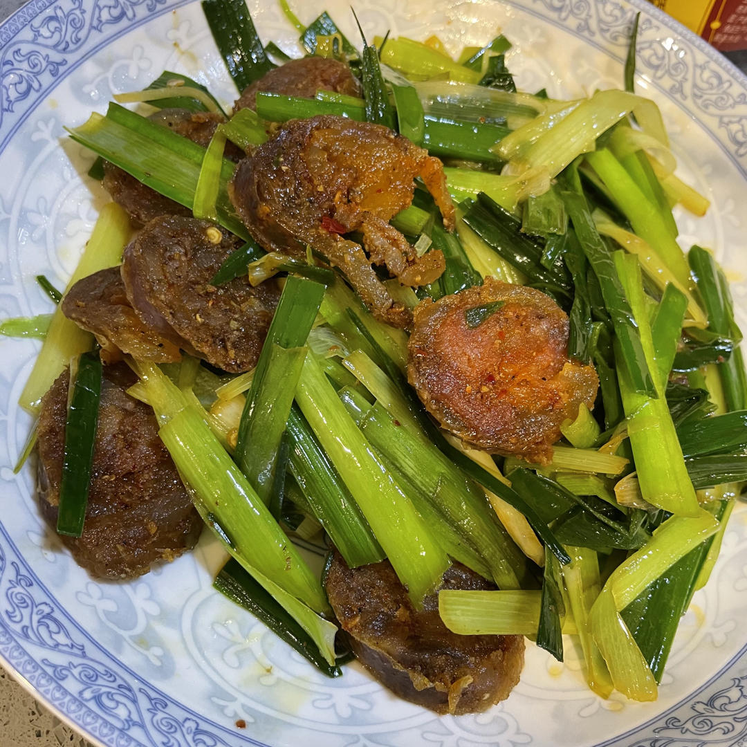 青蒜炒香肠