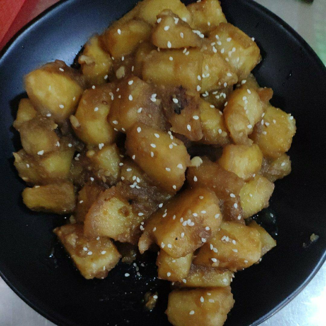 可乐土豆￨盘子都舔干净了