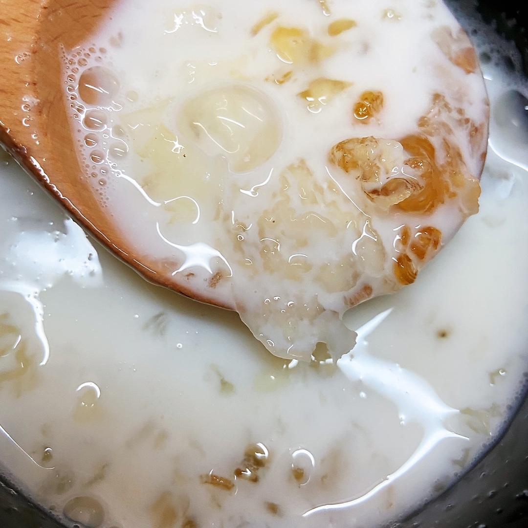 牛奶炖桃胶