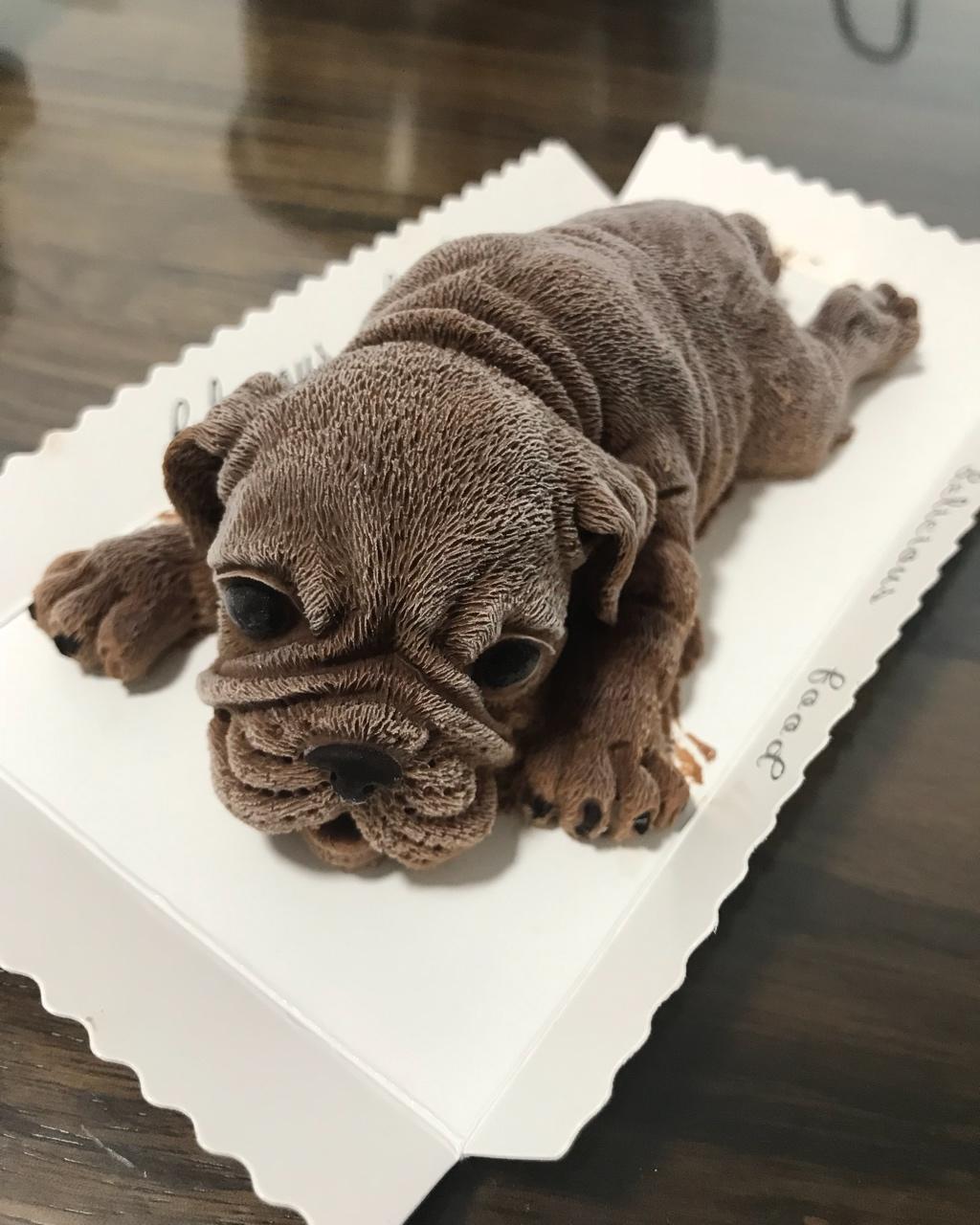 娟娟9做的网红沙皮狗慕斯蛋糕