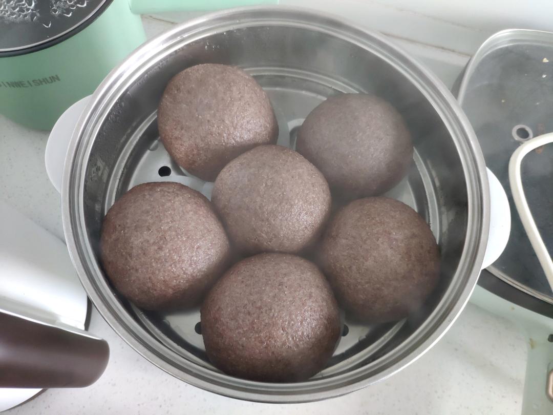 百分百纯黑麦馒头/小馅料馒头（低热量低gi健身减脂健康好美食）