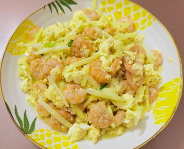 韭黄虾仁滑蛋的做法