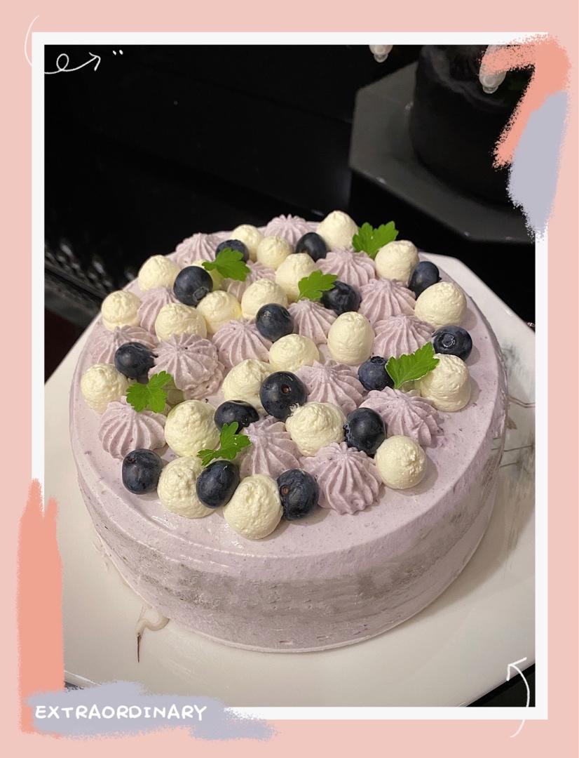 颜值担当蓝莓奶油蛋糕（动图）