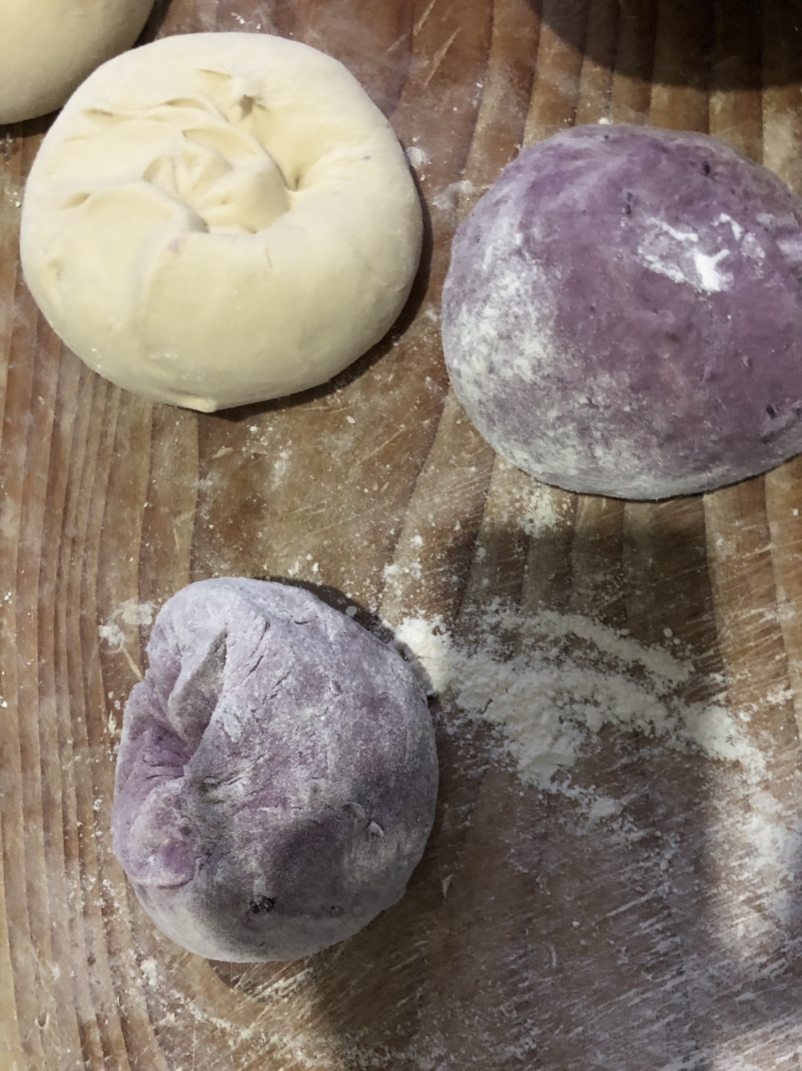 紫薯花卷和裂口馒头的做法 步骤3
