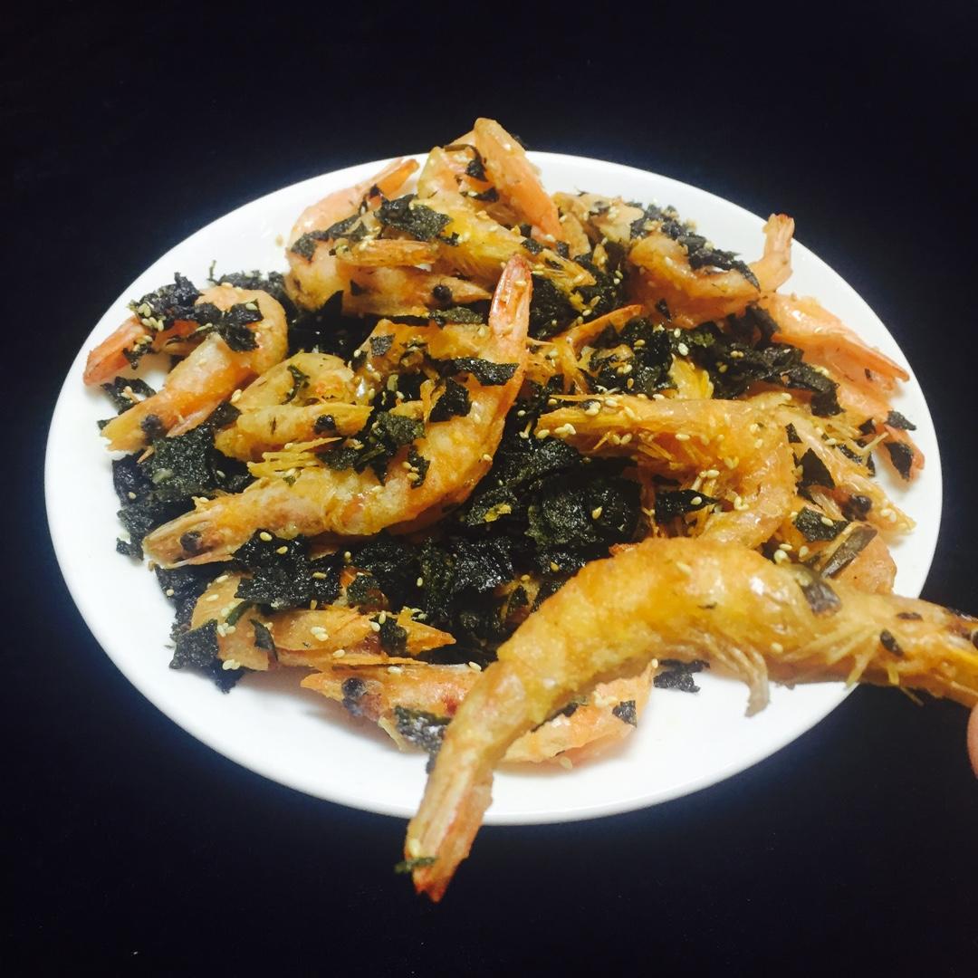 杭州小媳妇做的海苔芝麻开背虾