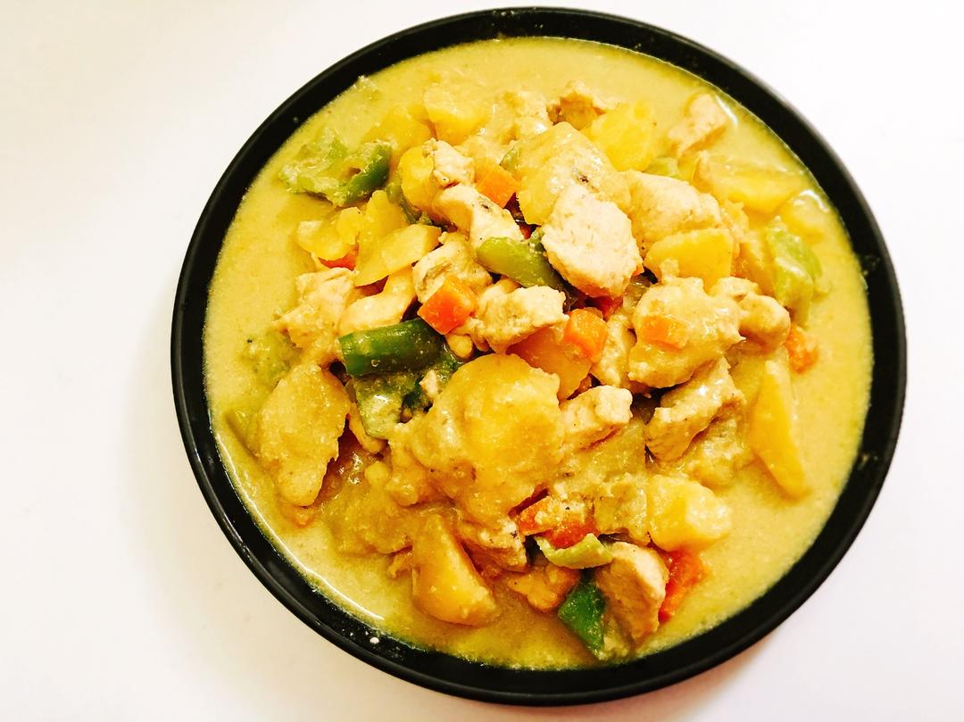 angelia愿风裁尘做的泰式椰浆咖喱鸡
