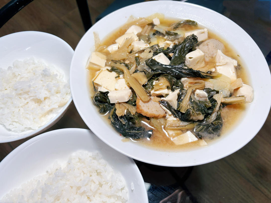 韩式料理｜干白菜豆腐大酱汤