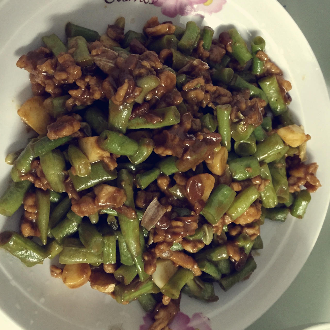 肉沫豆角下饭菜