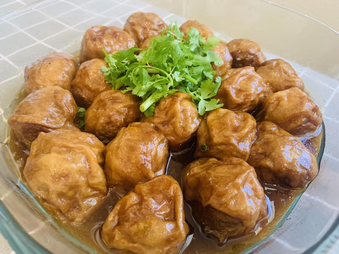 红烧油面筋塞肉