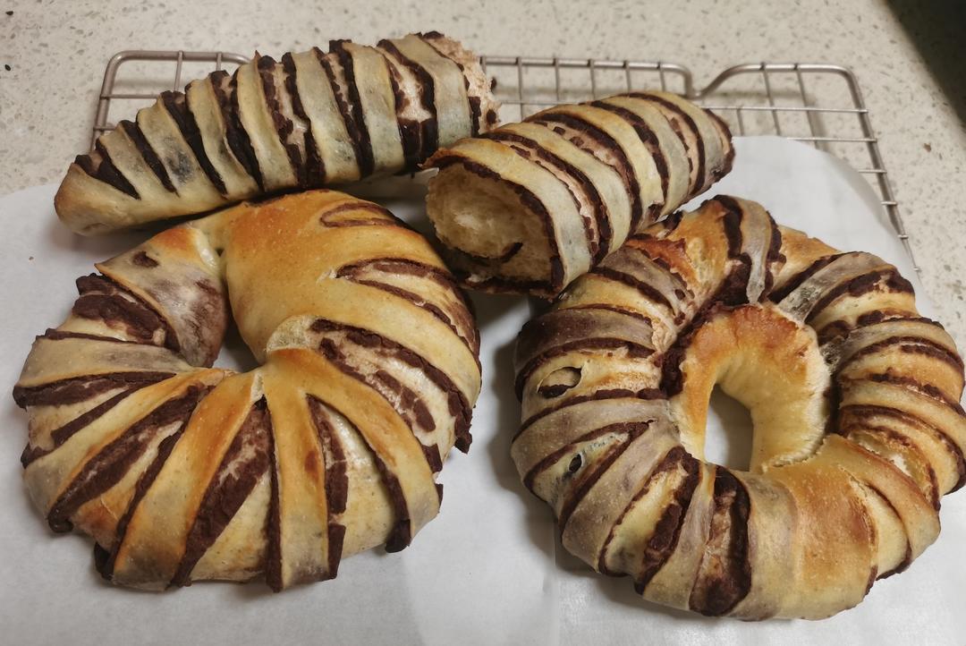 美味的豆沙面包卷（手揉版、手套膜）