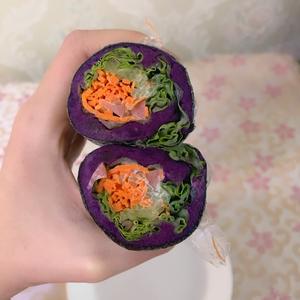 【健身友好】低脂紫薯蔬菜卷的做法 步骤2