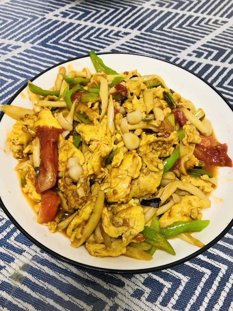 海鲜菇西红柿炒鸡蛋